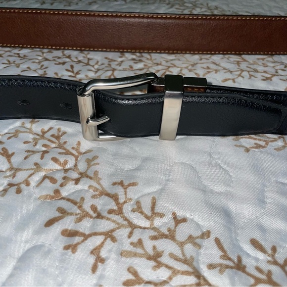 EUC Men’s Dress Belt brown black Reversible Two-in-One Rotative Buckle size XL - Picture 1 of 10